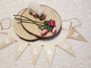 Houten slinger 'Welkom'