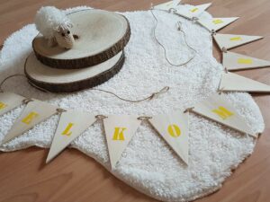 Houten geboorteslinger 'Welkom Baby!'